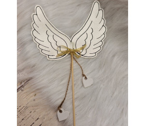 ADVENTSKALENDER 24. Dezember - Stickserie ITH - Engelsflügel LineArt Doodle Anhänger Stabdatei Appli